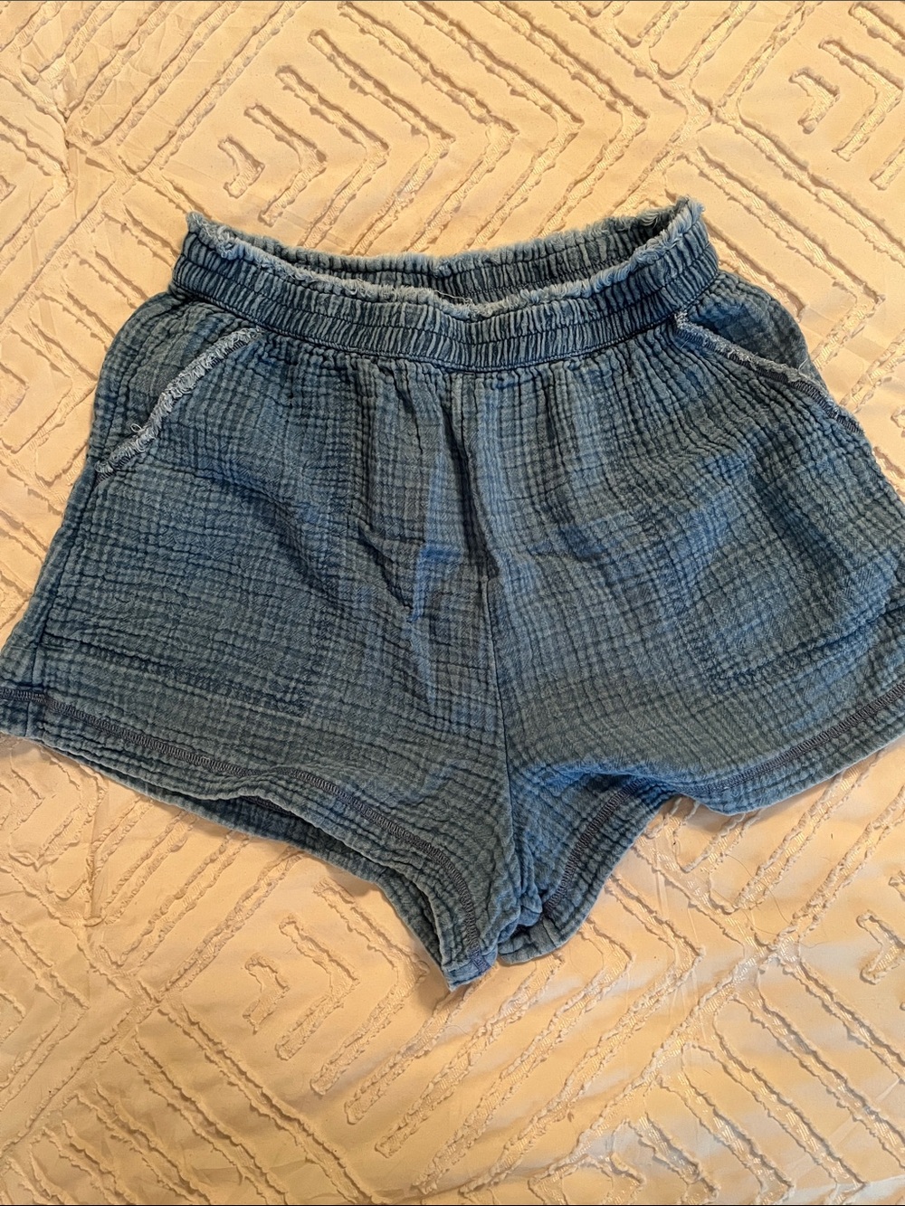 aerie Light Blue & Black Women's Gauze Lounge Shorts - Picture 3 of 6